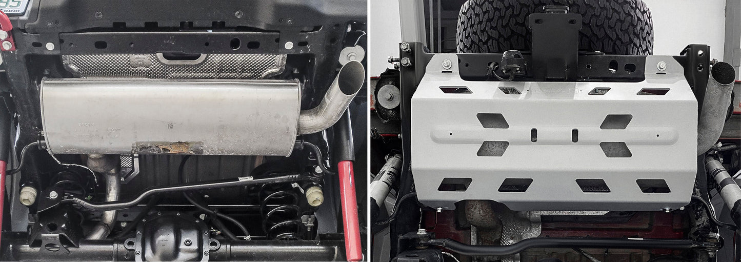 Aluminium Exhaust Pipe Skid Plate – Jeep Wrangler JL (2018–Present)