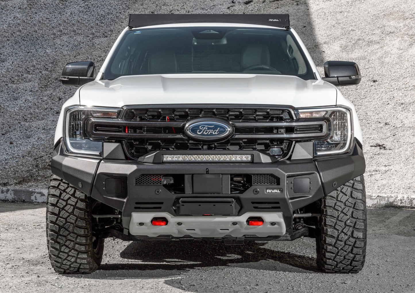 Aluminium Front Bar – Ford Ranger Next Gen (2022–Present) / Everest Next Gen, includes RIVAL FOG Lights