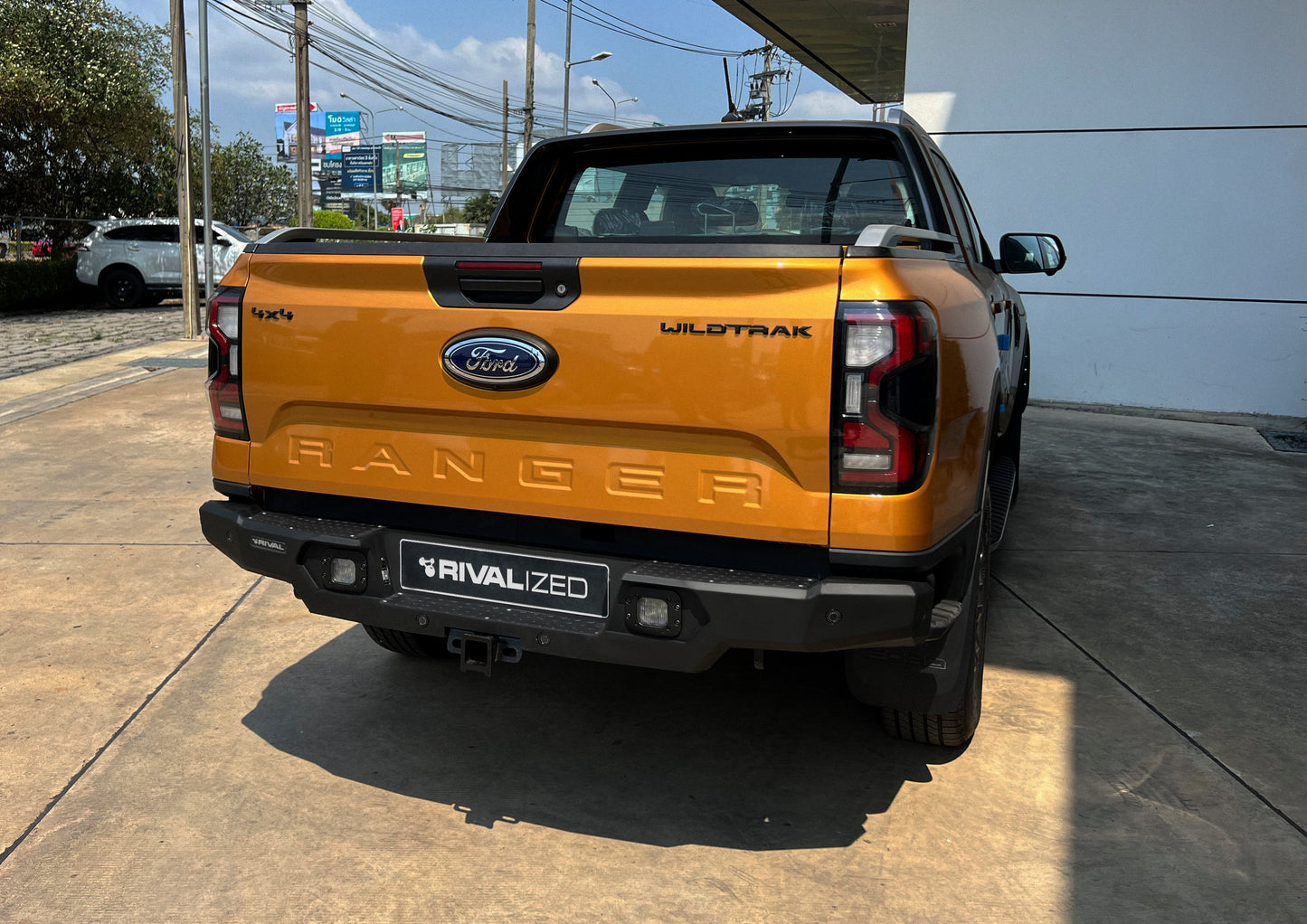 Aluminium Rear Bar – Ford Ranger Next Gen (2022–Present), includes RIVAL Spotlights (Set of 2)