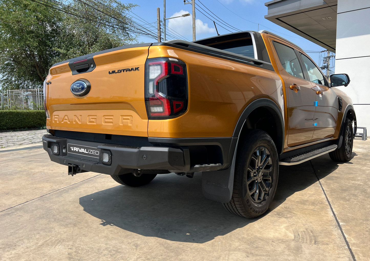 Aluminium Rear Bar – Ford Ranger Next Gen (2022–Present), includes RIVAL Spotlights (Set of 2)