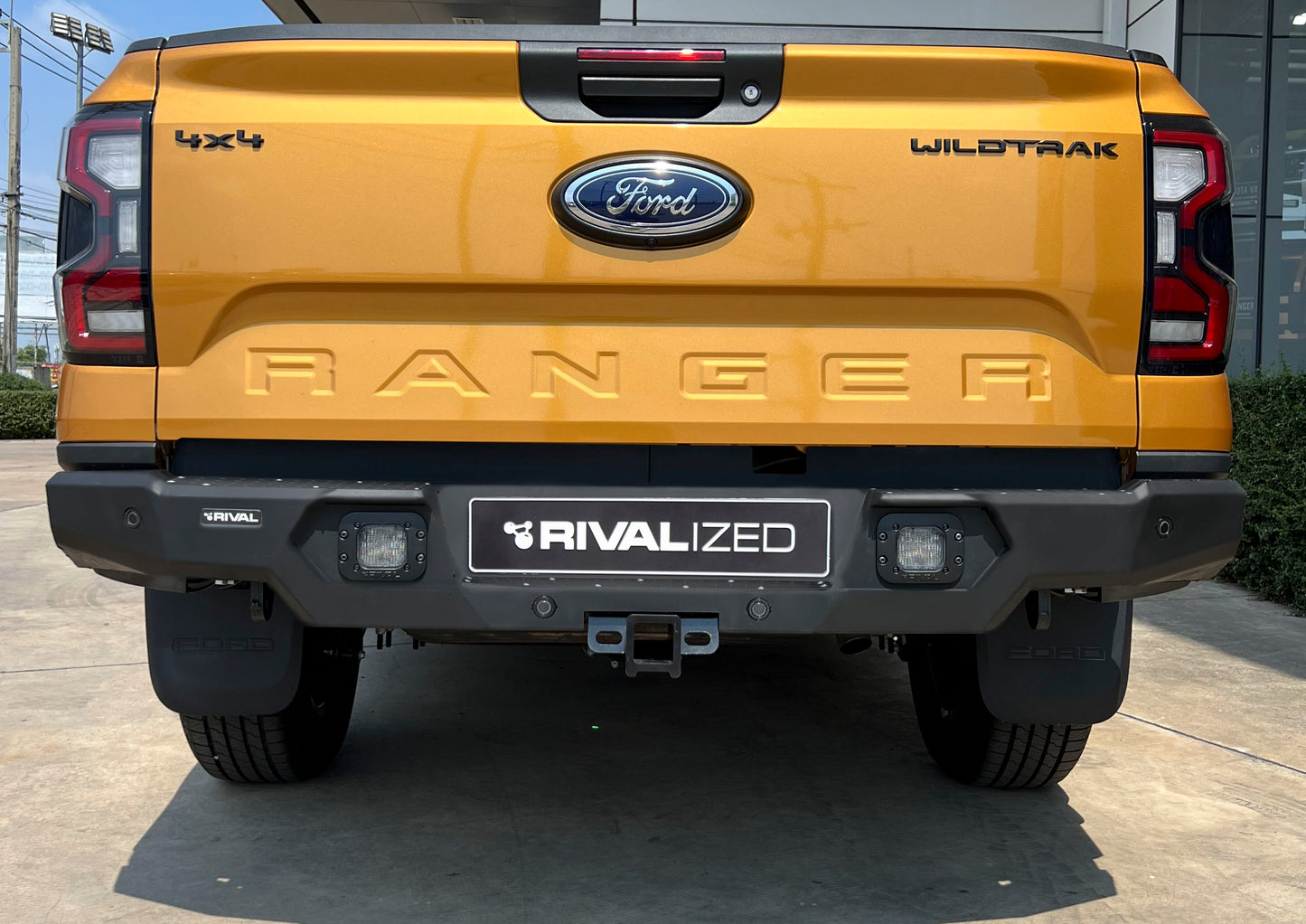 Aluminium Rear Bar – Ford Ranger Next Gen (2022–Present), includes RIVAL Spotlights (Set of 2)