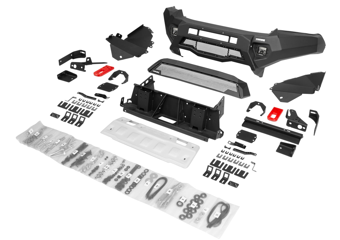 Aluminum Front Bar – Toyota Hilux (2021–Present), with RIVAL LED Fog Lights (Set of 2)