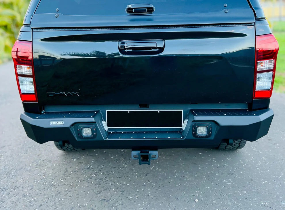 Aluminium Rear Bar – Isuzu D-Max (2012–2019) Includes RIVAL Spotlights (Set of 2)