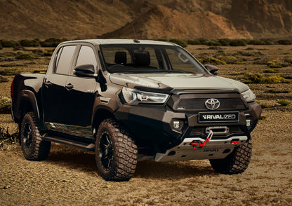 Aluminum Front Bar – Toyota Hilux (2021–Present), with RIVAL LED Fog Lights (Set of 2)