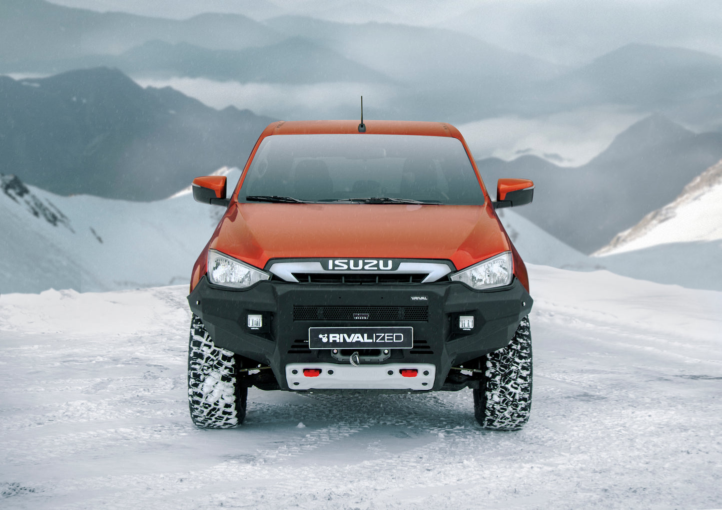 Aluminium Front Bar – Isuzu D-Max (2021–Present) 4x4, Includes RIVAL LED Fog Lights (Set of 2)