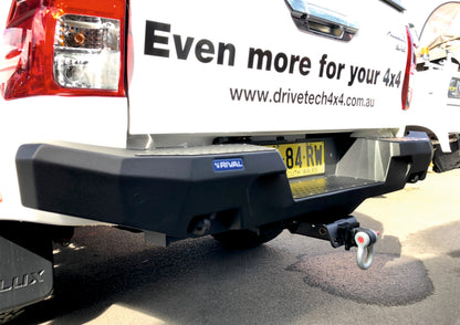 Aluminum Rear Bumper – Toyota Hilux (2011–Present), with RIVAL LED Fog Lights (Set of 2)