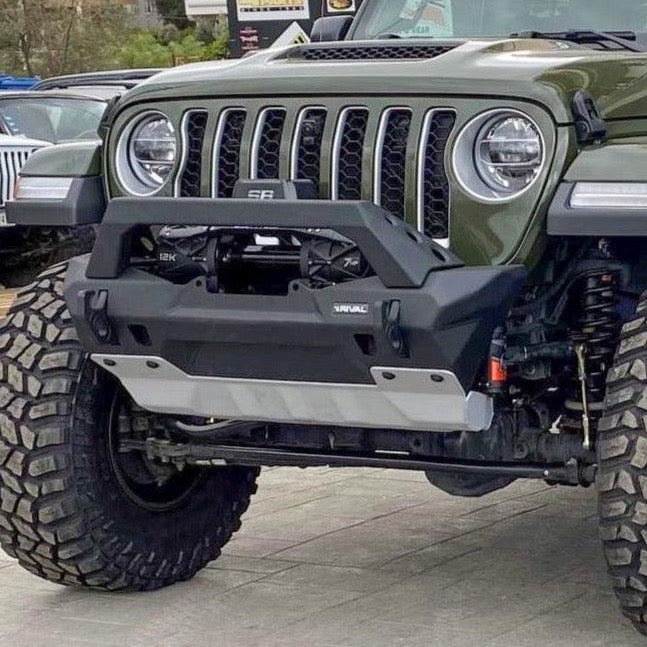 2D.2702.2-NL RIVAL Front Aluminum Stubby Bumper Jeep Wrangler JL JK Gladiator - RIVAL 4x4 United States